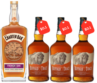 Buffalo Trace Distillery Bourbon Bundle – Old Charter Oak French Oak & Buffalo Trace Straight Bourbon (750ml x 4)