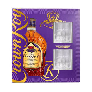 Crown Royal Blended Canadian Whisky with Glasses