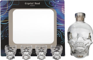 Crystal Head Vodka With 4 Skull Shot Glasses Gift Set