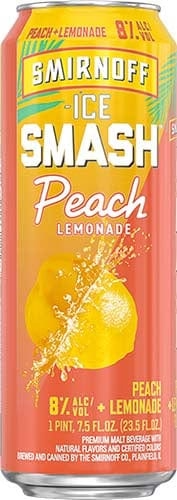 Smirnoff Smash Peach + Lemonade – Flavored Malt Beverage (23.5oz Can)