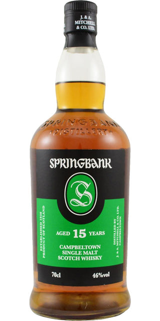 Springbank 15 Year Old Single Malt Scotch Whisky (750ml, 46% ABV)