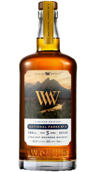Wyoming Whiskey National Parks No. 3 – Snake River, Grand Teton National Park Straight Bourbon Whiskey (750 ml, 105 proof / 52.5% ABV).