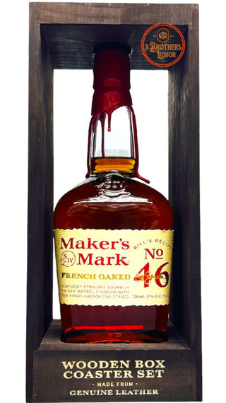 Makers Bourbon Cask Wooden Coaster Set