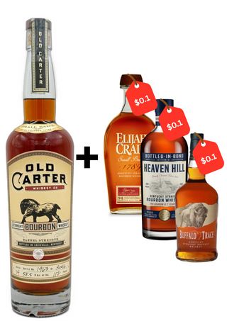 Old Carter Lote 14, Elijah Craig, Heaven Hill y Buffalo Trace: paquete de 4 botellas