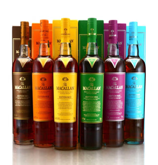 The Macallan Edition Series Vertical Collection No. 1–6 Single Malt Scotch Whisky Bundle – 6 Bottle Pack (750ml Each)