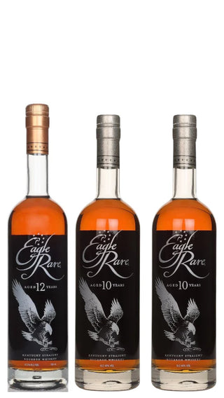 1 Bottle Eagle Rare 12-Year Kentucky Straight Bourbon & 2 Bottles Eagle Rare 10-Year Kentucky Straight Bourbon Bundle 3 × 750ml