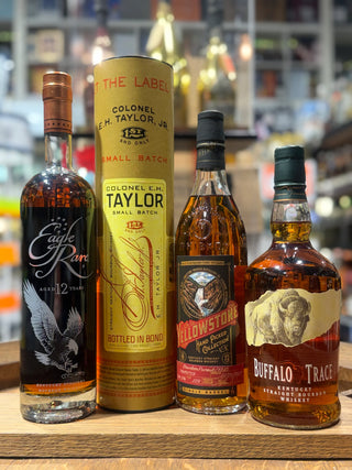 Eagle Rare 12-Year-Old (2025/2026 Release), Colonel E.H. Taylor, Jr. Small Batch, Yellowstone Hand Pick, and Buffalo Trace Bundle 4 x 750ml