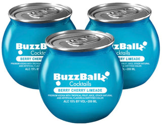 Buzzballs Berry Cherry Limeade - Paquete de 3 cócteles de 200 ml