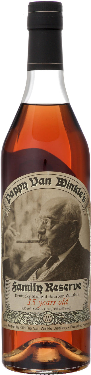 Old Rip Van Winkle Pappy Van Winkles Family Reserve 15 Year Old Kentucky Straight Bourbon Whiskey