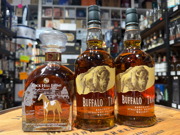 Rock Hill Farm Single Barrel Bourbon & 2 bottles of Buffalo Trace Bundle (3 x 750ml)