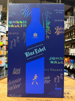 Whisky escocés Johnnie Walker Blue Label con 2 vasos