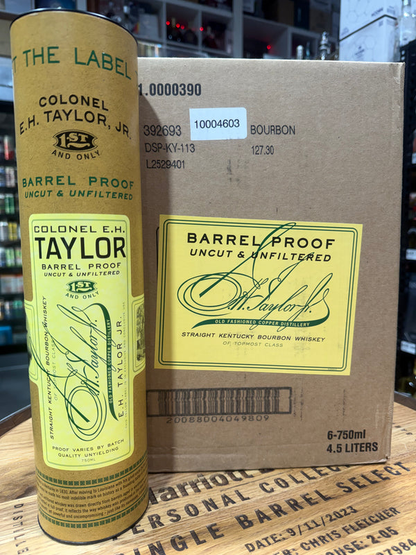 E.H. Taylor Barrel Proof Uncut & Unfiltered Whiskey. ( 6bottles x 750ml ) in a case