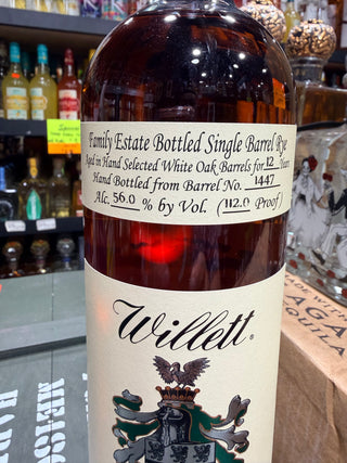 Willett Family Estate Single Barrel 12 Year Rye "Mustache Maniacs" - Barrel No. 1447