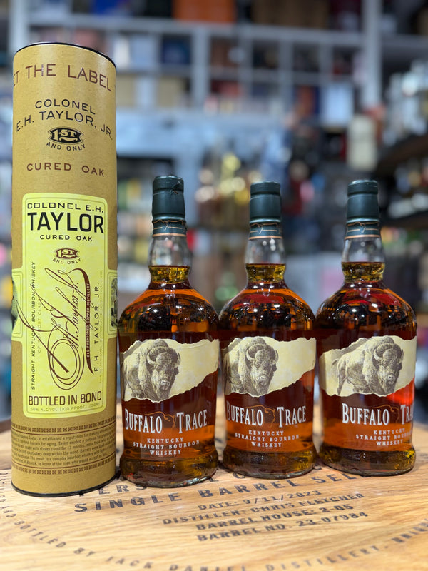 Colonel E.H. Taylor Cured Oak Straight Kentucky Bourbon, and 3 bottles of Buffalo Trace. Bundles (4Packs x 750ml )