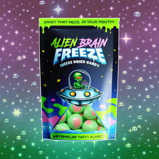 Alien Brain Freeze Freeze Dried Candy Watermelon Taffy Planets