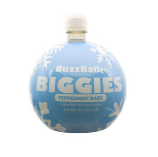 Buzzballz Biggies Snow Globe peppermint Bark. 1.75L.