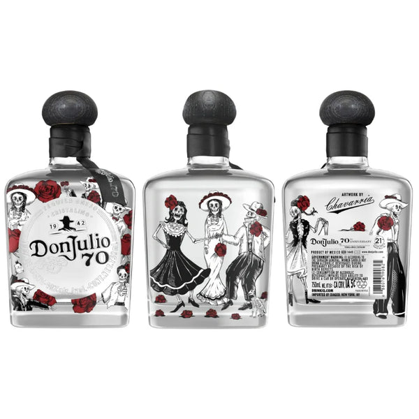 Don Julio 70th Anniversary, Día de los Muertos Willy Chavarria 2025 & Añejo Claro Tequila Bundle 3 × 750 ml