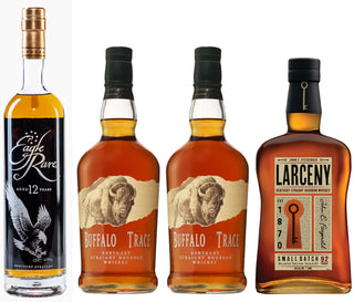Eagle Rare 12 Year, 2 Buffalo Trace & Larceny Small Batch Bourbon Bundle – 4 Bottle Pack (750ml Each)