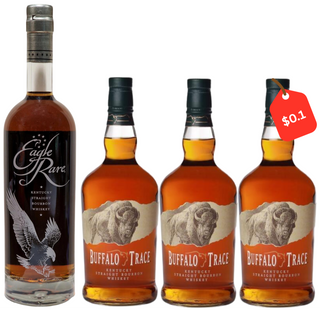 Eagle Rare 10 años y 3 Buffalo Trace: paquete de 4 botellas
