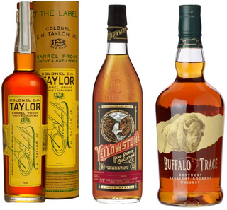 E.H. Taylor Barrel Proof, Yellowstone Hand Pick, and Buffalo Trace Bundle 3 x 750ml