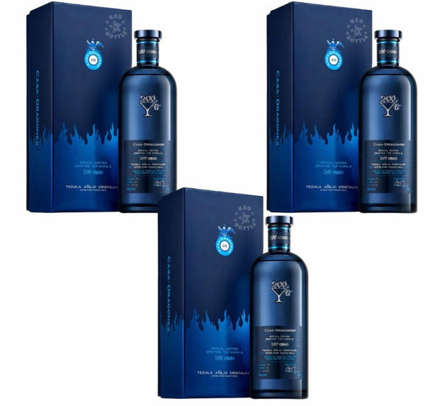 Casa Dragones Añejo Cristalino Tequila, "200 Copas" Special Edition for Karol G. Bundles ( 3Packs x 750ml )