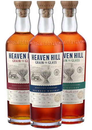 Paquete de fiesta Heaven Hill de trigo, centeno y bourbon (3 x 700 ml)