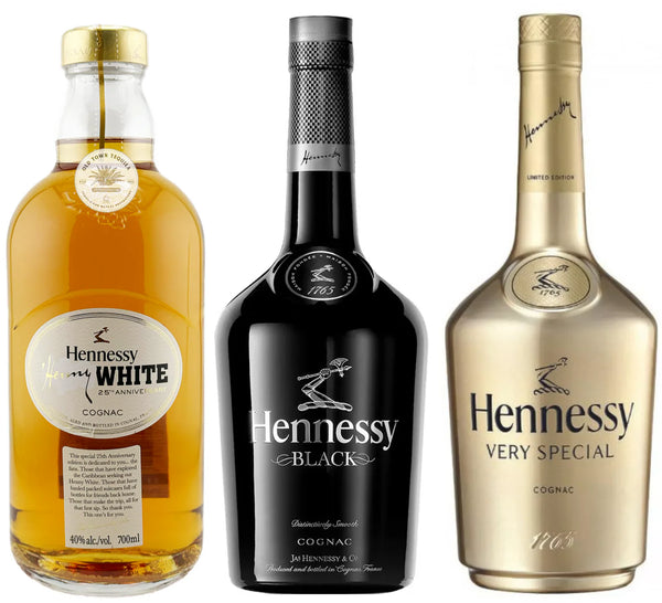 Hennessy Special Collection Bundle – Hennessy White 700ml, Hennessy Black 750ml & Hennessy VS Cognac 750ml, 3 Bottle Pack
