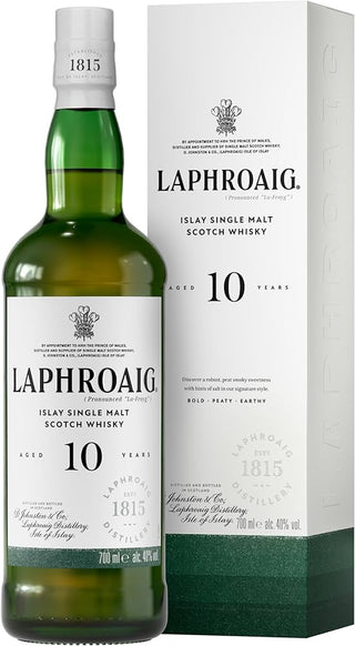Whisky escocés de pura malta Laphroaig de Islay de 10 años