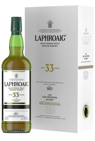 Whisky escocés de pura malta Laphroaig de 33 años: "El protector de la fuente del libro de cuentos de Ian Hunter"