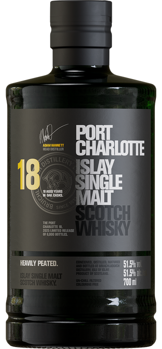 Bruichladdich Port Charlotte 18 Year Old Heavily Peated Islay Single Malt Scotch Whisky – Limited Release