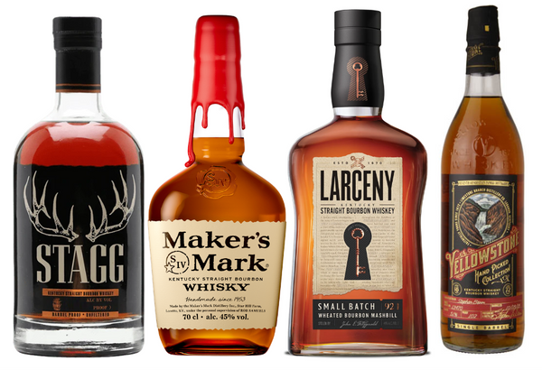 Stagg, Maker’s Mark, Larceny Small Batch & Yellowstone Hand Picked – Premium Bourbon Collection (4 × 750ml)