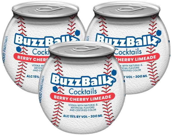 BuzzBallz Cocktails "Dodgers Edition" Berry Cherry Limeade (3-Pack x 200ml )