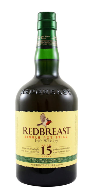 Whisky irlandés de alambique único Redbreast de 15 años