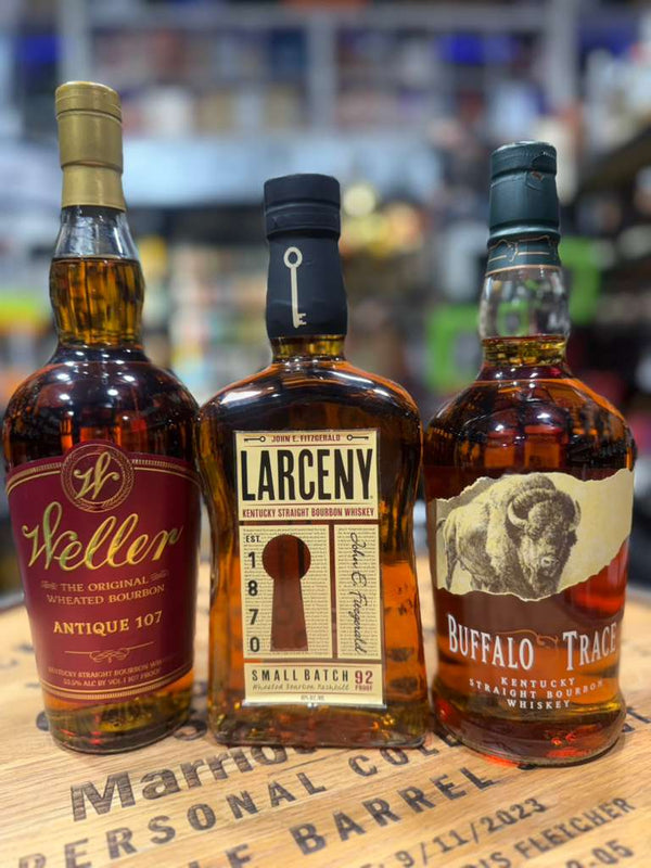 Kentucky Bourbon Trio Bundle - Weller Antique 107, Larceny Small Batch & Buffalo Trace (3 x 750ml)