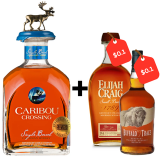 Caribou Crossing, Elijah Craig y Buffalo Trace: paquete de 3 botellas