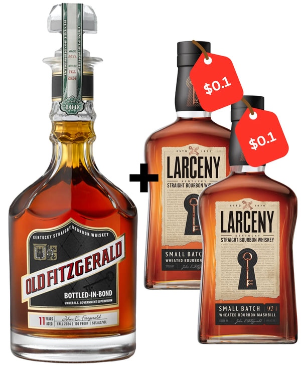 Old Fitzgerald 11 Year + 2 Bottles of Larceny Small Batch Discounted Bundle (3 x 750ml)