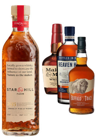 Maker's Mark Star Hill Farm, Maker's Mark Straight Bourbon, Heaven Hill, Buffalo Trace – Paquete de 4 botellas